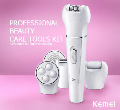 Kemei professional beauty care tools kit on a pink background
